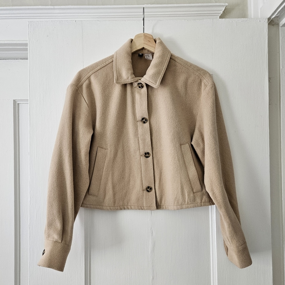 H&M Cropped Jacket Tan XXS